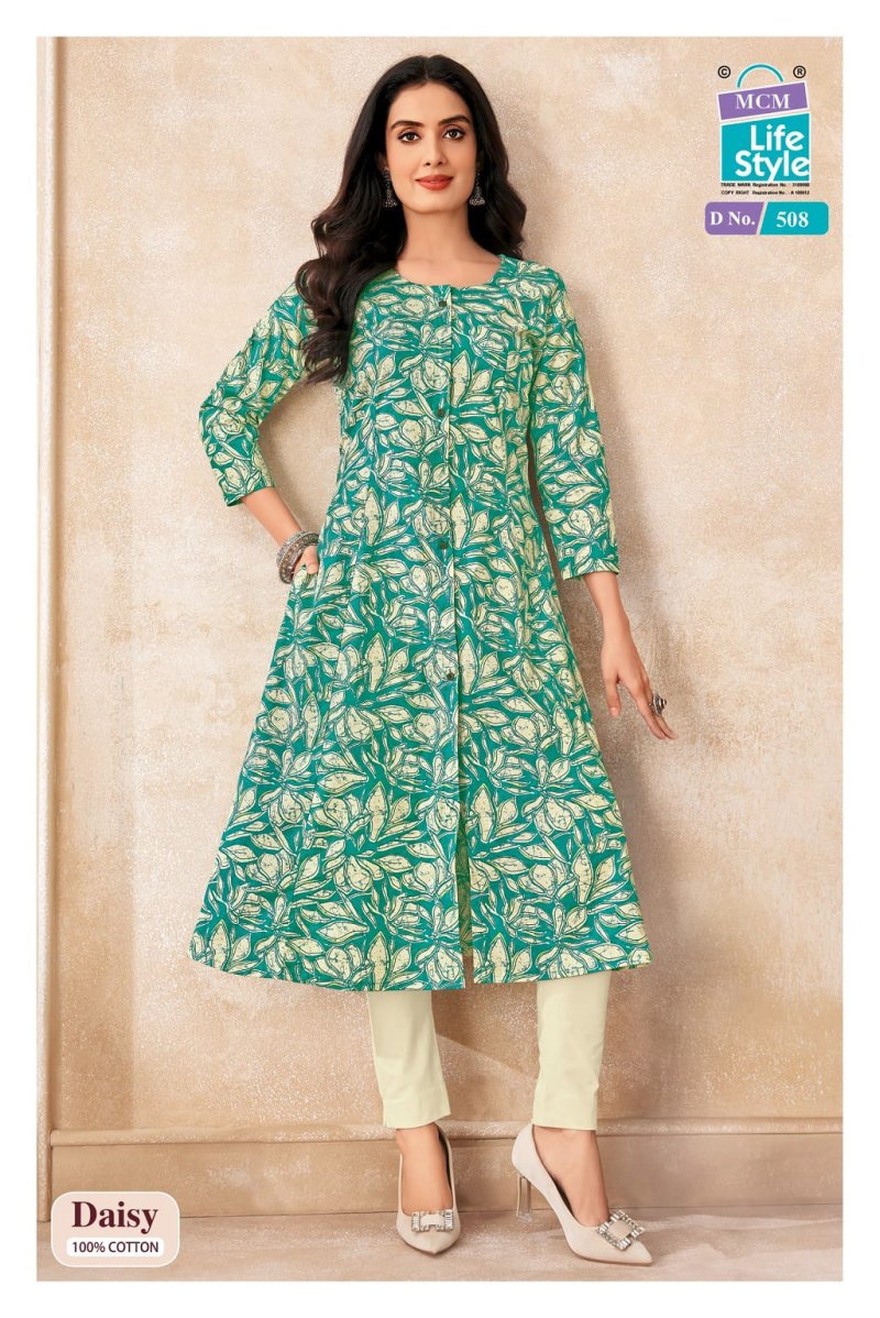 Daisy Vol 5 By Mcm Cotton Printed A Line Flair Kurtis 